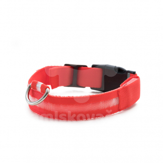 Svietiaci LED obojok pre psy – Firefly Z1 – USB dobíjanie – červený