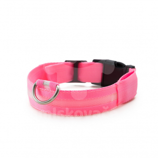 Svietiaci LED obojok pre psy - Firefly Z1 - USB dobíjanie - ružový
