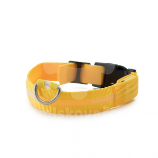 Svietiaci LED obojok pre psov - Firefly Z1 - USB dobíjanie - žltý