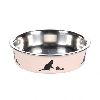 Flamingo Kena - miska pre mačky - nerez, ružová - 10 cm (160 ml)