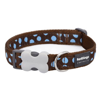 Red Dingo Blue Spots On Brown - obojok pre psy
